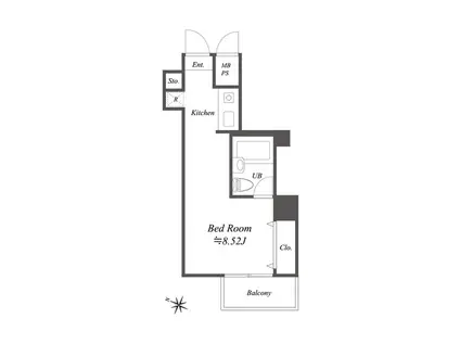 メゾン・ド・ヴィレ麻布台(1K/3階)の間取り写真