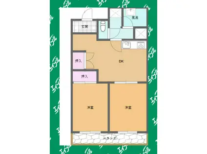 ベルメゾン藤(2DK/5階)の間取り写真