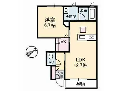 ヴィラ・アンテンヌ(1LDK/1階)の間取り写真