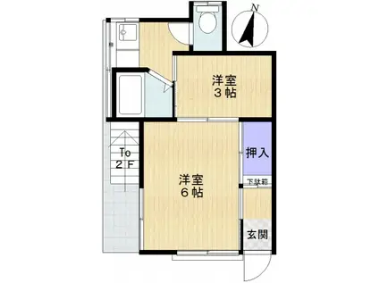 八代荘(1SK/1階)の間取り写真