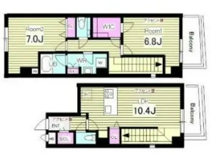 T`S CALM(2LDK/1階)の間取り写真