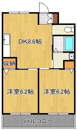 クレシア清田(2DK/1階)の間取り写真