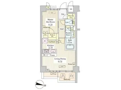 ル・シュクレ永福 I(1LDK/4階)の間取り写真