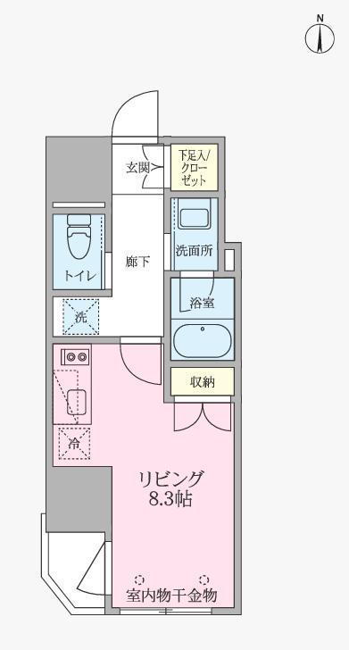 V-STYLE入谷(ワンルーム/3階)の間取り写真
