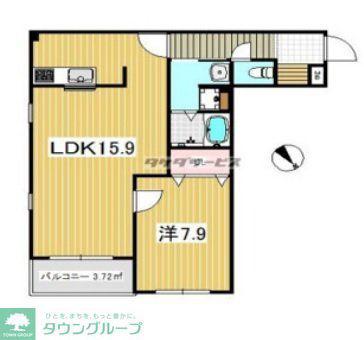 カーサカルダ(1LDK/3階)の間取り写真