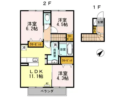 RIVERSIDE(3LDK/1階)の間取り写真