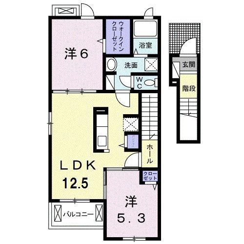 サニーコート大木戸B(2LDK/2階)の間取り写真