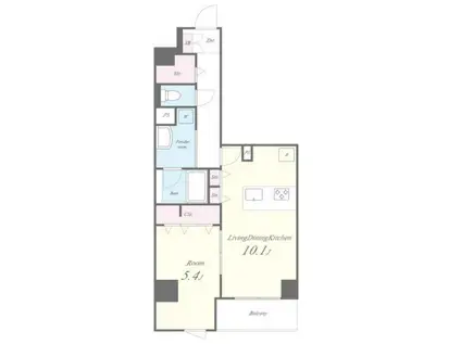 EAU・CLAIR 道灌山(1LDK/4階)の間取り写真