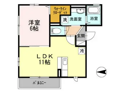 シャルム清澄白河(1LDK/2階)の間取り写真