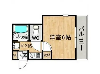 RX雑餉隈(1K/4階)の間取り写真