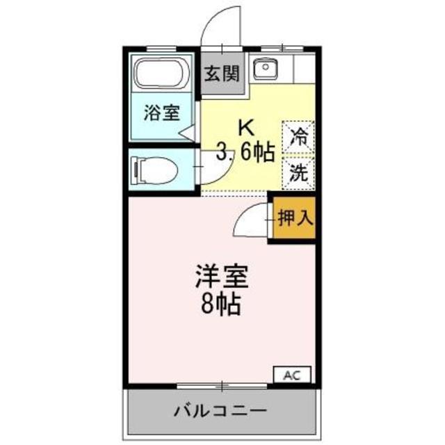 サンシャイン2(1K/1階)の間取り写真