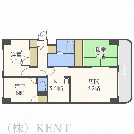 メゾンドエルム21(3LDK/3階)の間取り写真