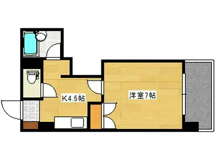 第1品川ビル(1K/3階)の間取り写真