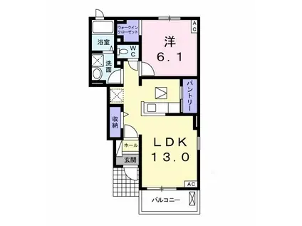メゾン グラース II(1LDK/1階)の間取り写真