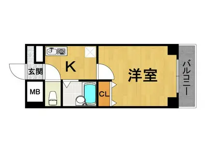 アクティ塚口(1K/2階)の間取り写真