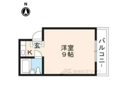 サンライズ嵯峨(1K/4階)の間取り写真