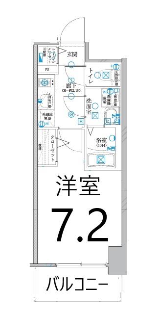 ディアレイシャス名古屋太閤通IV(1K/12階)の間取り写真
