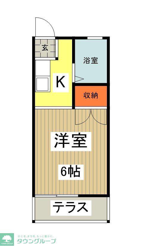 コーポヴェルデ(1K/1階)の間取り写真