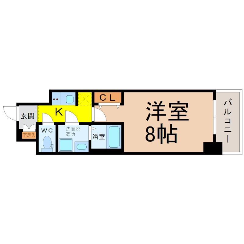 S-RESIDENCE堀田ノース II(1K/12階)の間取り写真