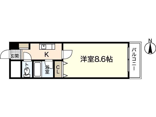 A2ビル(1K/5階)の間取り写真