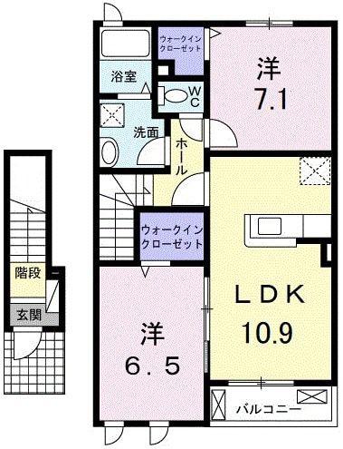リーリエ(2LDK/2階)の間取り写真