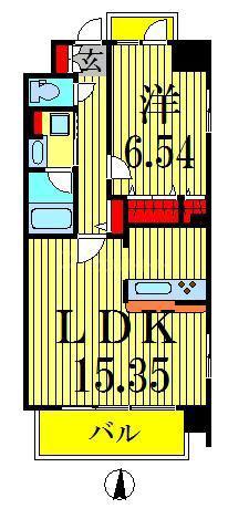 KUNLABORO(1LDK/7階)の間取り写真