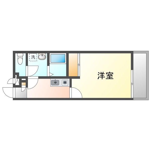 クレイノ南十字星(1K/2階)の間取り写真