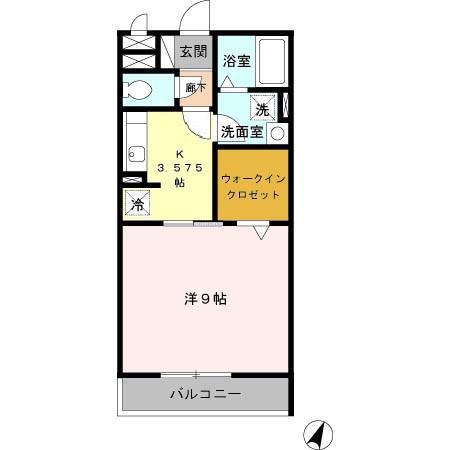 シャルマン(1K/3階)の間取り写真