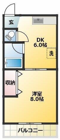 五香サンロードス(1DK/2階)の間取り写真