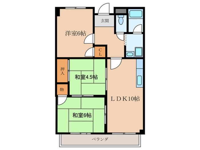 プラザエイト(3LDK/3階)の間取り写真