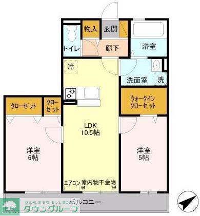 スカイパークYASHIO(2LDK/3階)の間取り写真