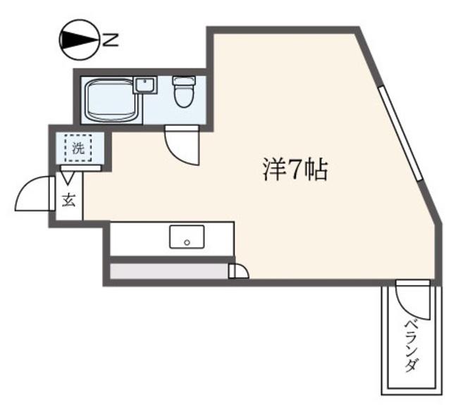 ジョイム向ヶ丘遊園(ワンルーム/3階)の間取り写真