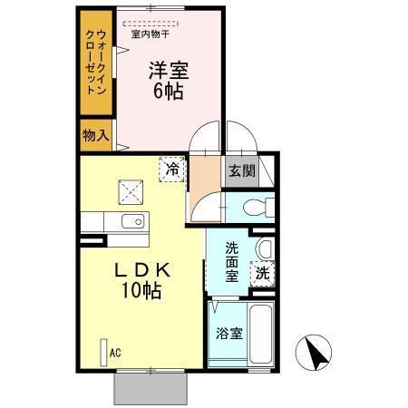 BLUESKYHILLSC(1LDK/1階)の間取り写真