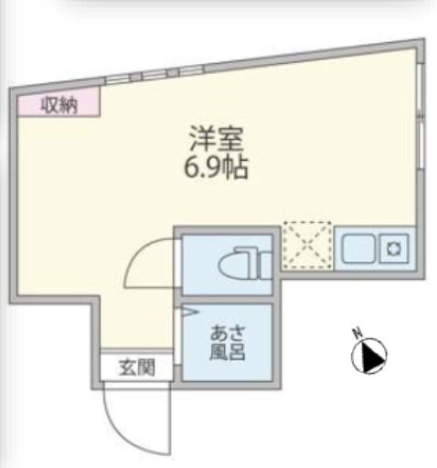 アーバンプレイス祐天寺(ワンルーム/1階)の間取り写真