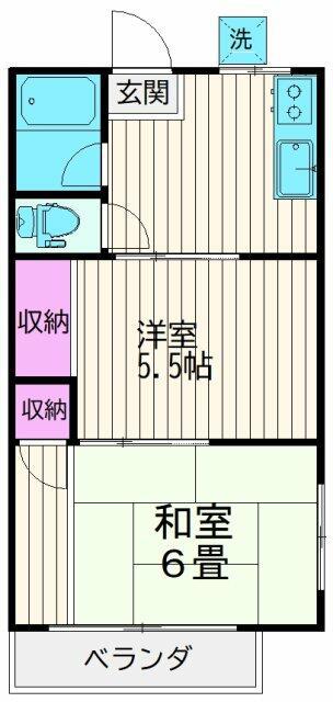 シティハイムクラハシ(2K/2階)の間取り写真