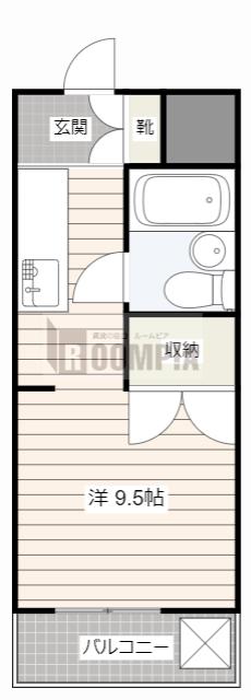 パレ岐東(1K/3階)の間取り写真