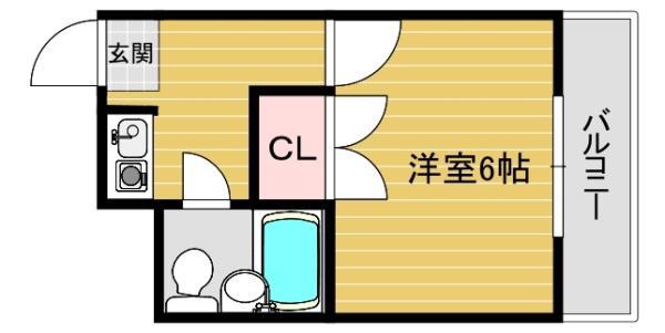 メゾンドソレイユ松野(1K/5階)の間取り写真