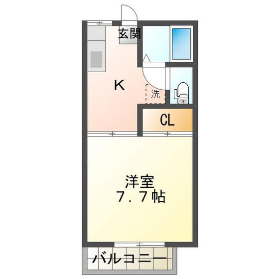コーポアサヒ(1K/2階)の間取り写真
