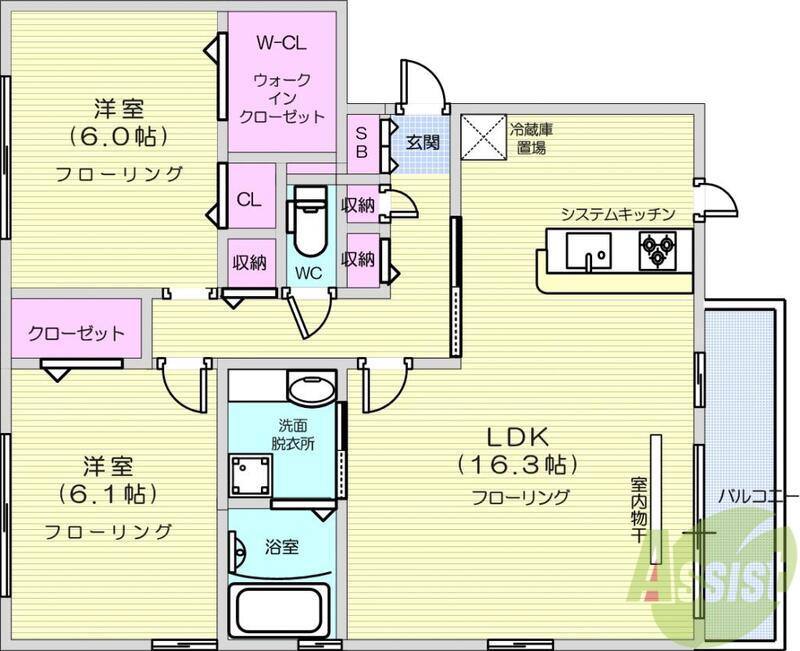 レジーナ(2LDK/1階)の間取り写真