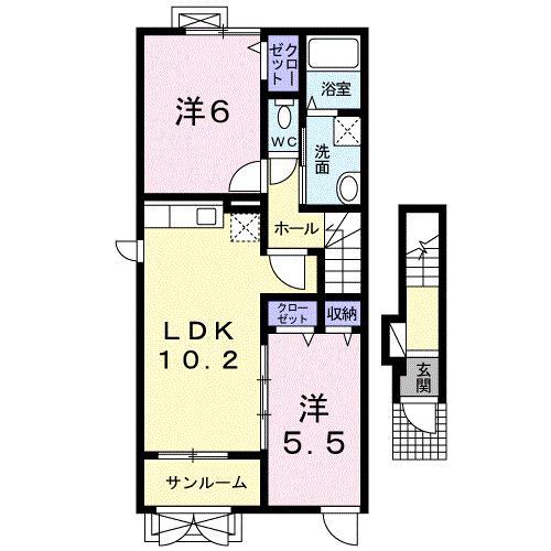 プレッソ(2LDK/2階)の間取り写真