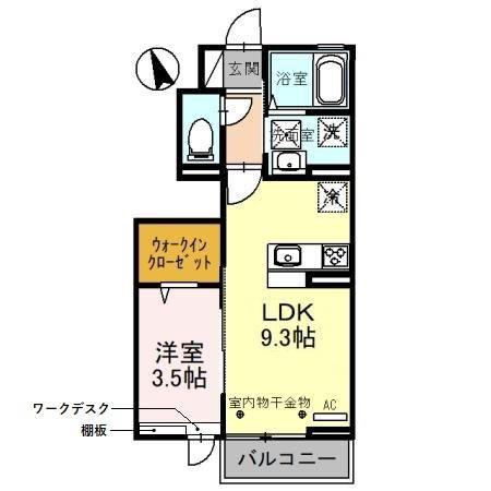 さくら大樹(1LDK/1階)の間取り写真