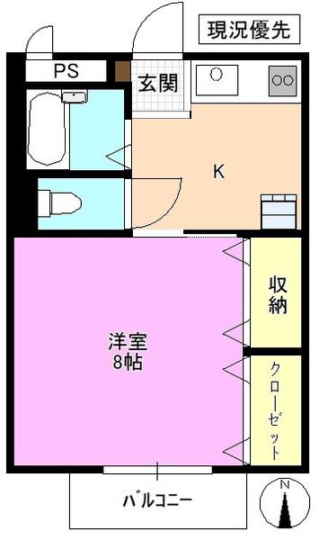 エトワール風間(1K/2階)の間取り写真