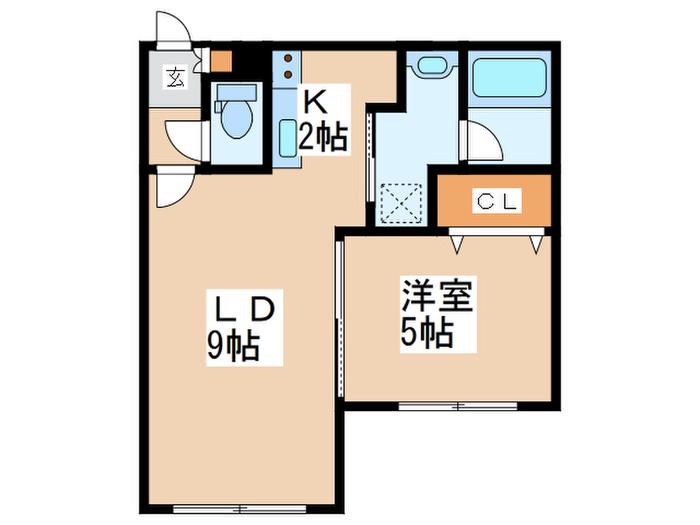 SUNNY SPOT(1LDK/3階)の間取り写真