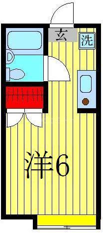 キャピタル中川B(ワンルーム/2階)の間取り写真