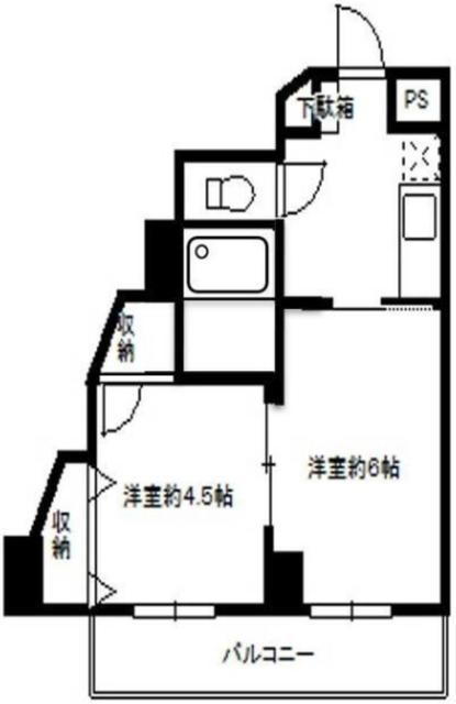第8不二ハイツ(2K/5階)の間取り写真