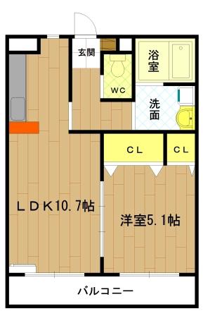 マエストロ明和(1LDK/3階)の間取り写真