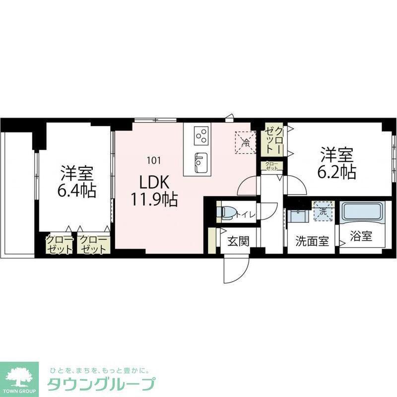ニューグランデュールII(2LDK/3階)の間取り写真