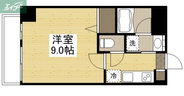 月光岡山市役所前(1K/2階)の間取り写真