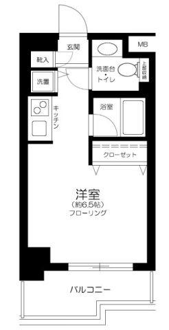 シテリオ渋谷松濤(ワンルーム/3階)の間取り写真
