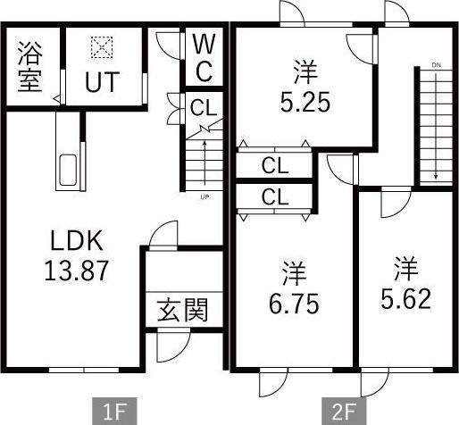 ソレイユ早来I(3LDK/1階)の間取り写真